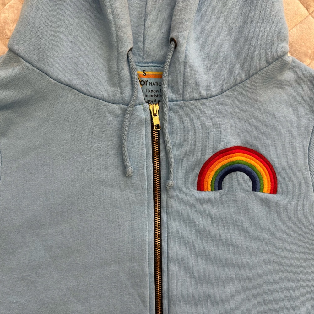 Aviator Nation Rainbow Stitch Zip Hoodie Sweatshirt - Picture 3 of 3